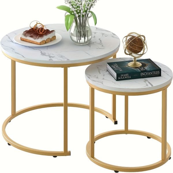 0c506d5b35090e95388141c04783eeb3 2pcs/set Modern Style Coffee Table Combination, Living Room Decorative Coffee Table Combination, Modern Simple Bedroom Apartment Bedside Table