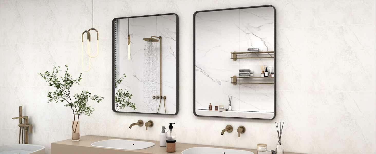 matte black bathroom mirror