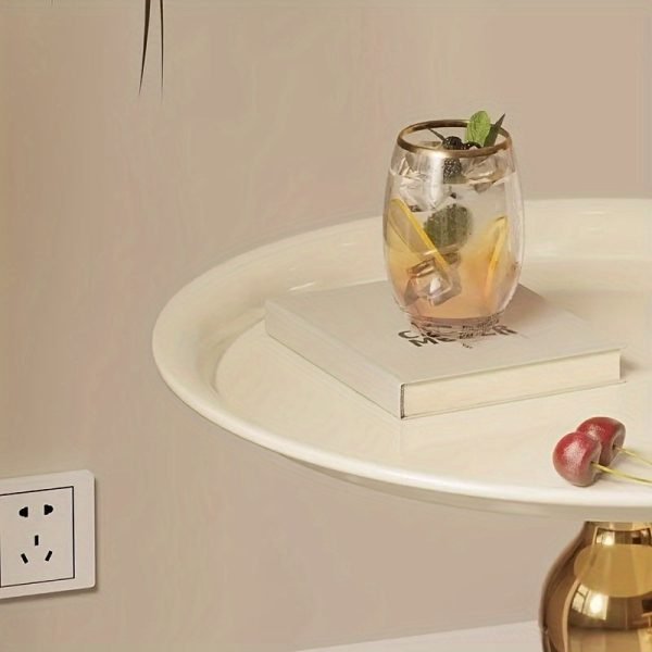 0de3f946-e873-49b7-bec6-8c23c03dab19-1 Elegant Small Round Table, Bedside Table, Coffee Table Made Of Iron, Creative Cream-style Design, Suitable For Bedroom, Sofa Side, Outdoor Camping