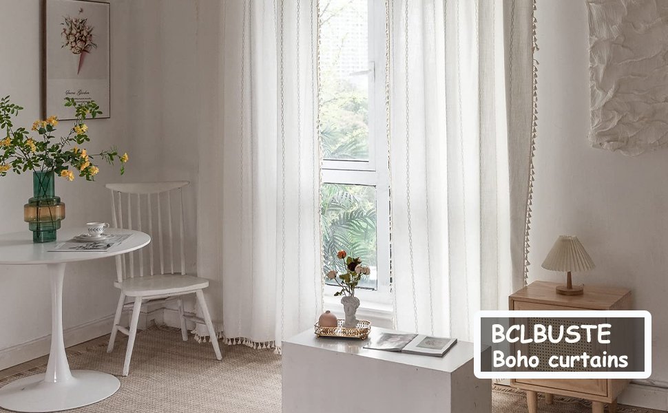 BCLBUSTE Boho striped curtains