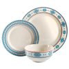 Multi-functional Geometric Pattern Decorated 12-Piece Fine Porcelain Dinnerware Set for Family Meals and Special Occasions