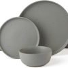 12 Piece Plates and Bowls Set, Speckled Dinnerware Sets for 4, Matte Dish Set, Microwave and Dishwasher Safe, tableware