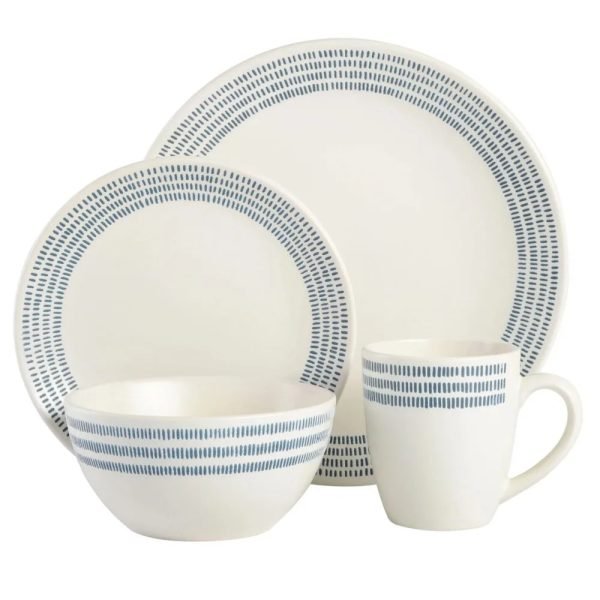 16-Piece Dinnerware Set Plates Sets for Home Dinner Set Dishes and Plate Set White Stoneware3925