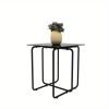 1pc Contemporary Glass Top Table For Coffee, Nightstand Or Accent In The Living Room Or Bedroom
