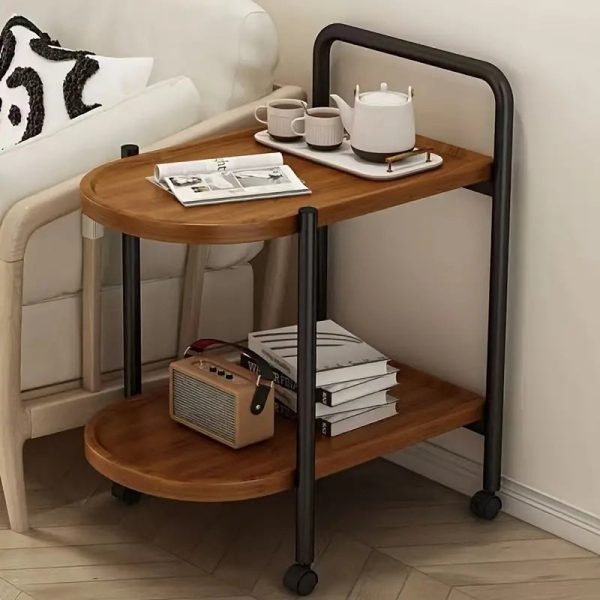 1712842875801-1c25be7ac792421db1ce086bf705484d-goods 1pc Side Table, Movable Small Coffee Table, Living Room Sofa Side Table, Bedside Household Object, Small Table With Wheels