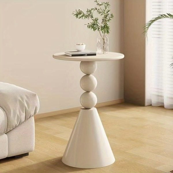 1713604651980-f2a5bbcdb9dd4772abf1242d11e54b39-goods Cream Metal Coffee Table - Round Uncharged Office and Home Balcony Casual Table