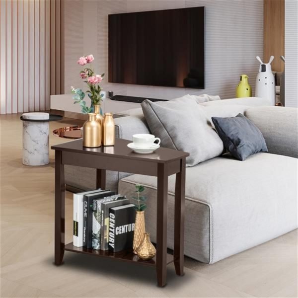 Coffee color simple irregular multi-functional sofa side several space capacity