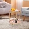 2-Tier-End-Table-Folding-Metal-Round-Side-Table-with-Removable-Tray-for-Living-Room-Black 2-Tier End Table Folding Metal Round Side Table with Removable Tray for Living Room (Black/Gold/Golden Pink)