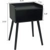 2023 New Mid Century Modern Side Table Bedroom with Storage, Small End Bedside Table with Solid Wood Legs for Living Room