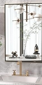 black bathroom mirror