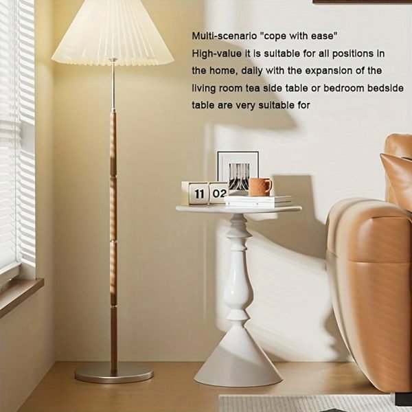 European Style Metal Pedestal Side Table - Space Saving, Non-Slip, Anti-Scratch Cream Round Table for Sofa, Bedroom Nightstand, Occasional Elegance Table - 16.54x22.83inch - No Assembly Required