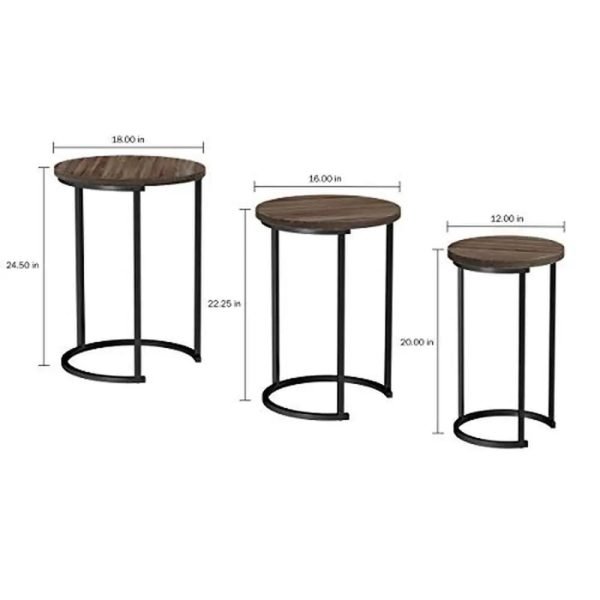 3-Piece-Nesting-Round-Living-Room-End-Tables-Modern-Style-Gray-Brown-Woodgrain-Look-Metal-Base_9069b6da-23b8-4724-8ee3-0b619bfb7ae2 3-Piece Nesting Round Living Room End Tables Modern Style Gray-Brown Woodgrain-Look Metal Base Versatile Set Home Décor.