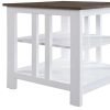 3-Tier End Table in Driftwood/White Finish MDF Construction Modern Square Design 15.75" x 15.75" x 23.75"