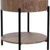 31KIvsMgz9L._AC_UY879 Round End Table Wood Side Table with Drawer Farmhouse Circle End Tables Accent Bedside Table Metal Frame Small Nightstand for Living Room, Bedroom and Small Spaces, Easy Assembly (Natural)