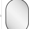 24x36 Black Oval Mirror, Metal Framed Mirror for Wall, Wall-Mounted Bathroom Vanity Mirrors