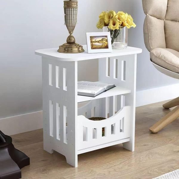 51921CNhY-L._AC End Table, Cute Nightstands Small Tables for Small Spaces White Coffee Bedside StorageShelf for Office, Living Room, Bedroom (OS-IF9T-RZPT)