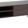 Wood Lift Top Coffee Table with Hidden Compartment, Storage Shelf and Metal Frame, Modern Center Table for Home Living Room Office (Deep Brown)