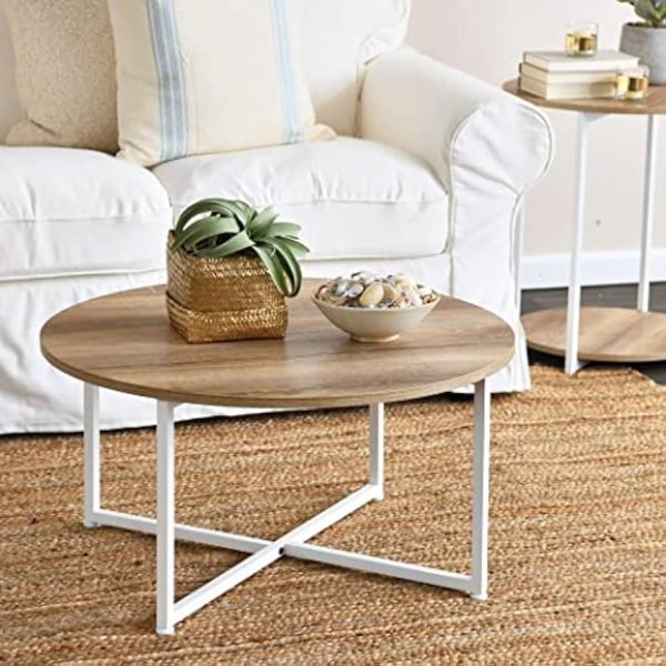 51oLncCWYSL._AC_UY879 Household Essentials Coffee Table, Coastal Oak, Distressed White