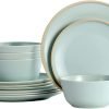 Melamine Dinnerware Sets, Plates and Bowls Sets 12 Pcs, Melamine Plates, Dish Set for 4, Unbreakable Dinnerware Set for Party, BPA Free, Suitable Indoors and Outdoors (Mint Green)