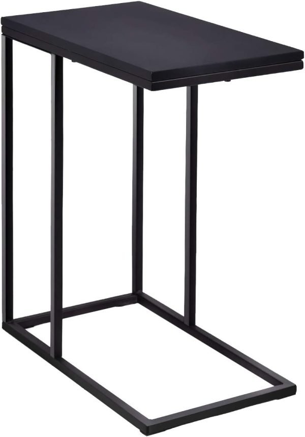 Tangkula Industrial Mobile End Table, Movable Side Table for Coffee Tablet, Rustic C Table with Rolling Casters, Portable Side Table for Couch Bed, Sofa, Living Room Bedroom