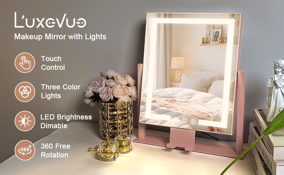 Makeup mirror with lights