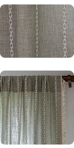 green boho curtain