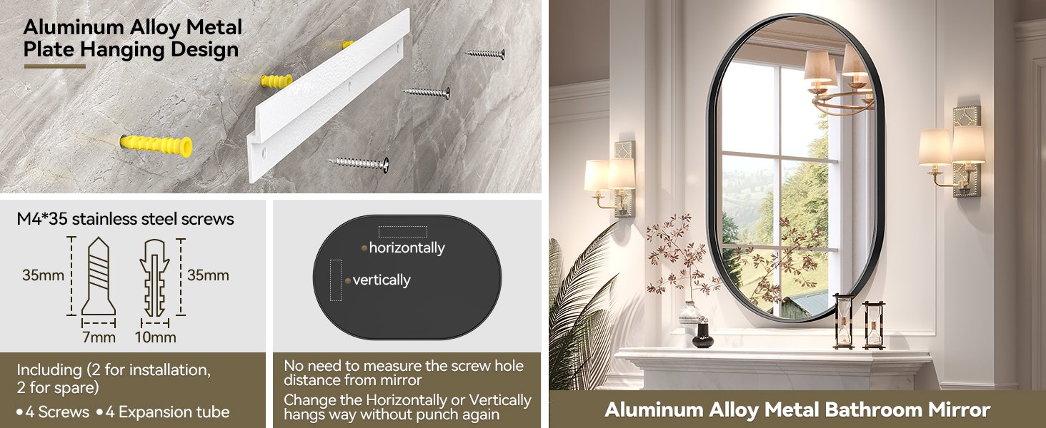 Hang Horizontal Vertical Mirrors