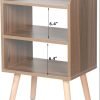Nightstand, Mid-Century Modern Bedside Tables with Storage Shelf, Minimalist and Practical End Side Table, Fashion Bedroom Furniture, Walnut.