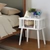 Bamboo Nightstand with Solid Legs Small Side Tables Mid Century Modern Bedside Table for Kids' Bedroom and Small Space, Natural