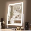 615PpbfcRcL._AC_SL1000 Lighted Makeup Mirror, Hollywood Vanity Mirror with Lights, Three Color Lighting Modes, and 5X Magnification Mirror, Smart Touch Control, 360°Rotation (15.2in. White)