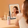 617wXaoLFuL._AC_SL1500 Lighted Vanity Mirror Fashion Makeup Mirror 12in Black for Desktop with Detachable,10x Magnifying,360° Rotation,Adjustable Warm White/Natural/Daylight Dimmable Light Memory,Birthday Gift for Woman