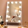 Vanity Mirror with Lights Hollywood Lighted Makeup Mirror with 9 Dimmable Bulbs & 3 Color Lighting Modes, Detachable 10X Magnification Mirror and 360 Degree Rotation(White)