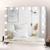 61FfTfUfeNL._AC_SL1280 Hollywood Vanity Mirror with 9 Dimmable Bulbs Lights, Three Color Lighting Modes, and 5X Magnification, Smart Touch Control, 360°Rotation (White,Gift Box)