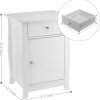 White Nightstand, Small Nightstand with Drawer and Door Cabinet, Wood Nightstand with Storage Organizer, Bedside Table with Drawers, Bedroom Nightstand, End Tables Living Room, Kids' Room, Dorm