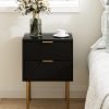 61Hjev_dX0L._AC_SL1500 Nightstand with Charging Station,Small Bedside Table with Gold Frame,White Night Stand,Bedside Furniture,Side Table with Drawer and Shelf for Bedroom,Living Room,Stripe