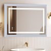 Hollywood Bathroom Mirror 12"*16", Framed Lighted Bathroom Vanity Mirror, Wall Mounted, Dimmable LED Mirror for Bathroom,Gold