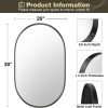 61N0RveiZ2L._AC_SL1500 Black Oval Mirror for Bathroom Vanity 20x30 Inch, Matte Black Bathroom Mirrors for Wall Metal Frame, Wall Mounted Mirror for Bedroom Living Room Wall Decor Hang Vertical and Horizontal