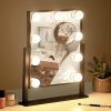 Vanity Mirror with Lights,Lighted Vanity Mirror with 9 Dimmable Bulbs for Dressing Room & Bedroom,3 Color Lighting,Modes Detachable 10x Magnification 360°Ratation(White)