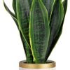 Fake Snake Plant 16" Faux Potted Plant Artificial Snake Plant with White Ceramic Pot Sansevieria Plant Perfect for House Modern Living Room Office Housewarming Gift Indoor Decor