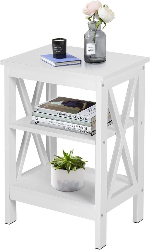 Modern Nightstands Side End Table Night Stand with Storage Shelf for Bedroom,Living Room, Set of 1, White(one)