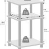 3-Tier Open Storage Nightstand, 1-Pack, Plastic Poles, Sonoma Oak/White