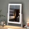 Lighted led Makeup Mirror Hollywood Mirror Vanity Makeup Mirror with Lights Smart Touch Control 3-Gear Dimable Light 360°Rotation (12in. White)
