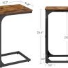 61ZktdaQ5ML._AC_SL1500 C-Shaped End Table, Small Side Table for Couch, Sofa Table with Metal Frame for Living Room, Bedroom, Bedside, Rustic Brown and Black