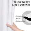 Linen Textured 100% Blackout Curtain 100x96 Inch Extra Wide Patio Sliding Door Curtain Solid Thermal Insulated Room Curtain for Bedroom, Living Room (1 Panel, White)