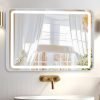 Hollywood Bathroom Mirror 12"*16", Framed Lighted Bathroom Vanity Mirror, Wall Mounted, Dimmable LED Mirror for Bathroom,Gold