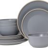 Melamine Dinnerware Sets, Plates and Bowls Sets 12 Pcs, Melamine Plates, Dish Set for 4, Unbreakable Dinnerware Set for Party, BPA Free, Suitable Indoors and Outdoors (Mint Green)