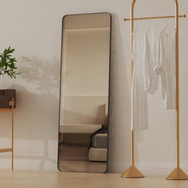 Black Bathroom Mirror for Wall, 24 x 36 Inch Rounded Rectangle Metal Framed Bathroom Wall Vanity Mirror Farmhouse, 1/4-inch Shatterproof Glass | Ultra-Flush Hanging