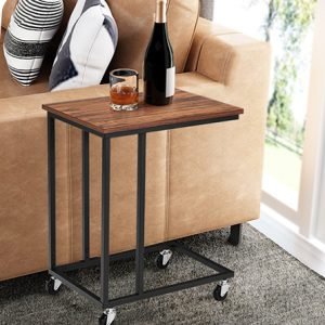 61f008e5-7dcb-4cec-8fbf-ce6f0873b740.__CR00970600_PT0_SX970_V1___ Tangkula Industrial Mobile End Table, Movable Side Table for Coffee Tablet, Rustic C Table with Rolling Casters, Portable Side Table for Couch Bed, Sofa, Living Room Bedroom