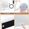 Vanity Mirror with Lights, Hollywood Makeup Mirror with Lights Phone Holder, Smart Touch Control, 3 Color Lighting Modes with Detachable 10x Magnification Mirror, 360°Rotation, White