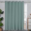 Linen Textured 100% Blackout Curtain 100x96 Inch Extra Wide Patio Sliding Door Curtain Solid Thermal Insulated Room Curtain for Bedroom, Living Room (1 Panel, White)